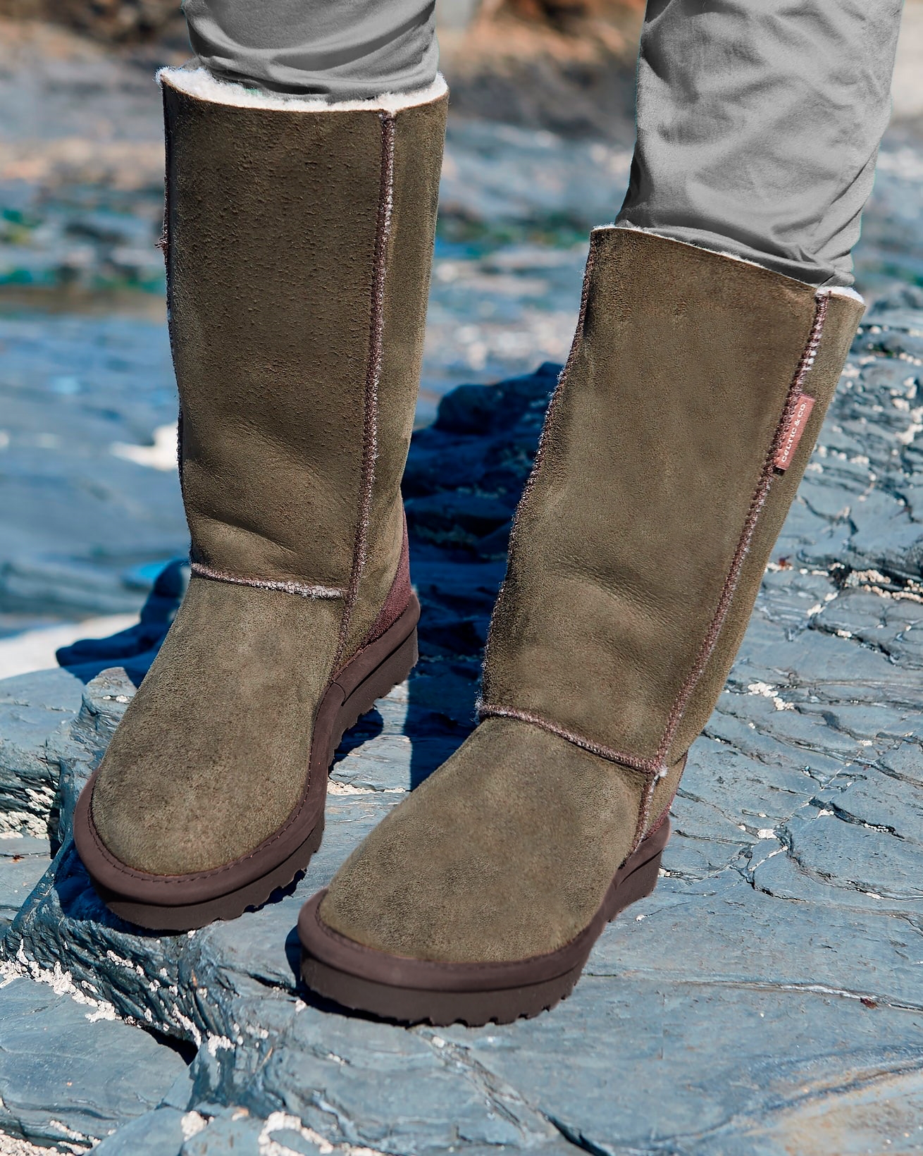 wide calf sheepskin boots