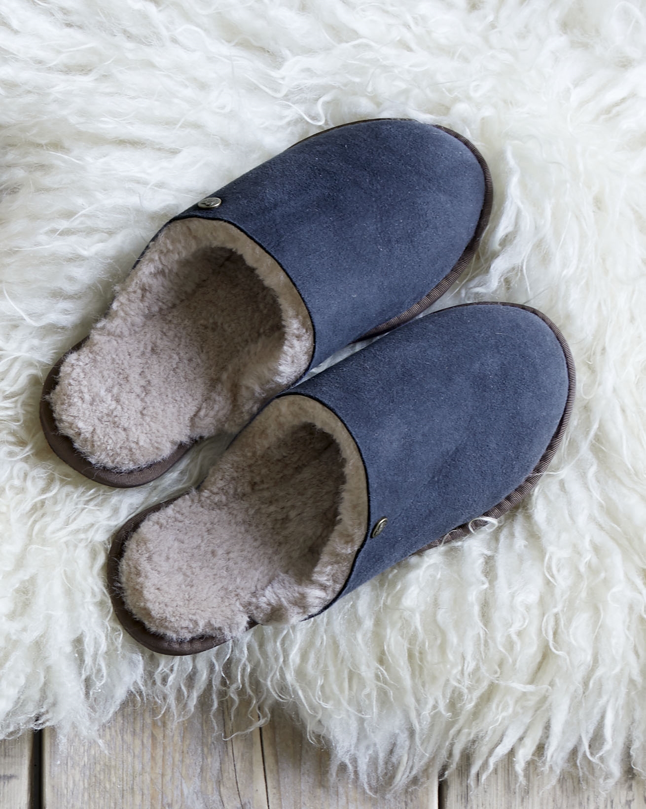 grey sheepskin slippers womens