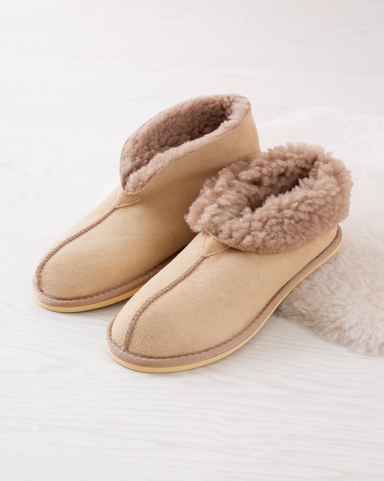shearling bootie slippers