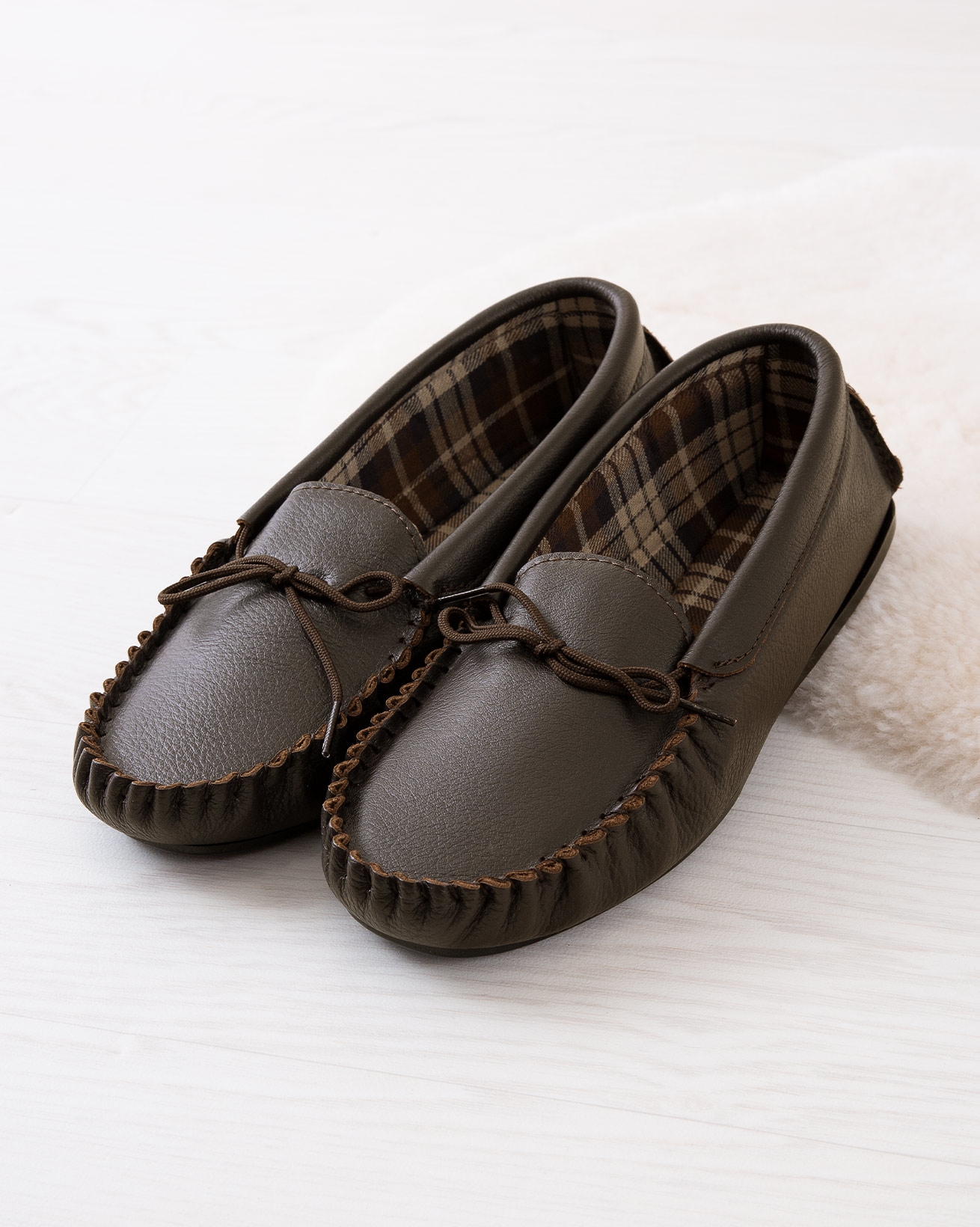 all leather moccasin slippers