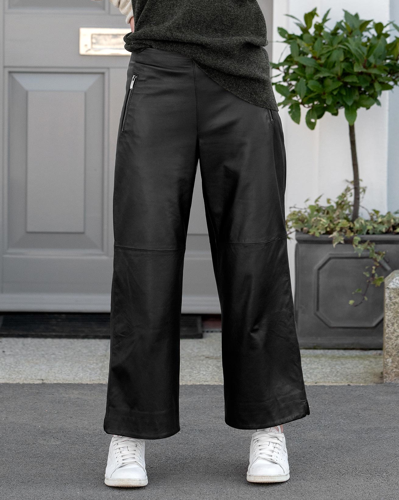 cropped leather pants