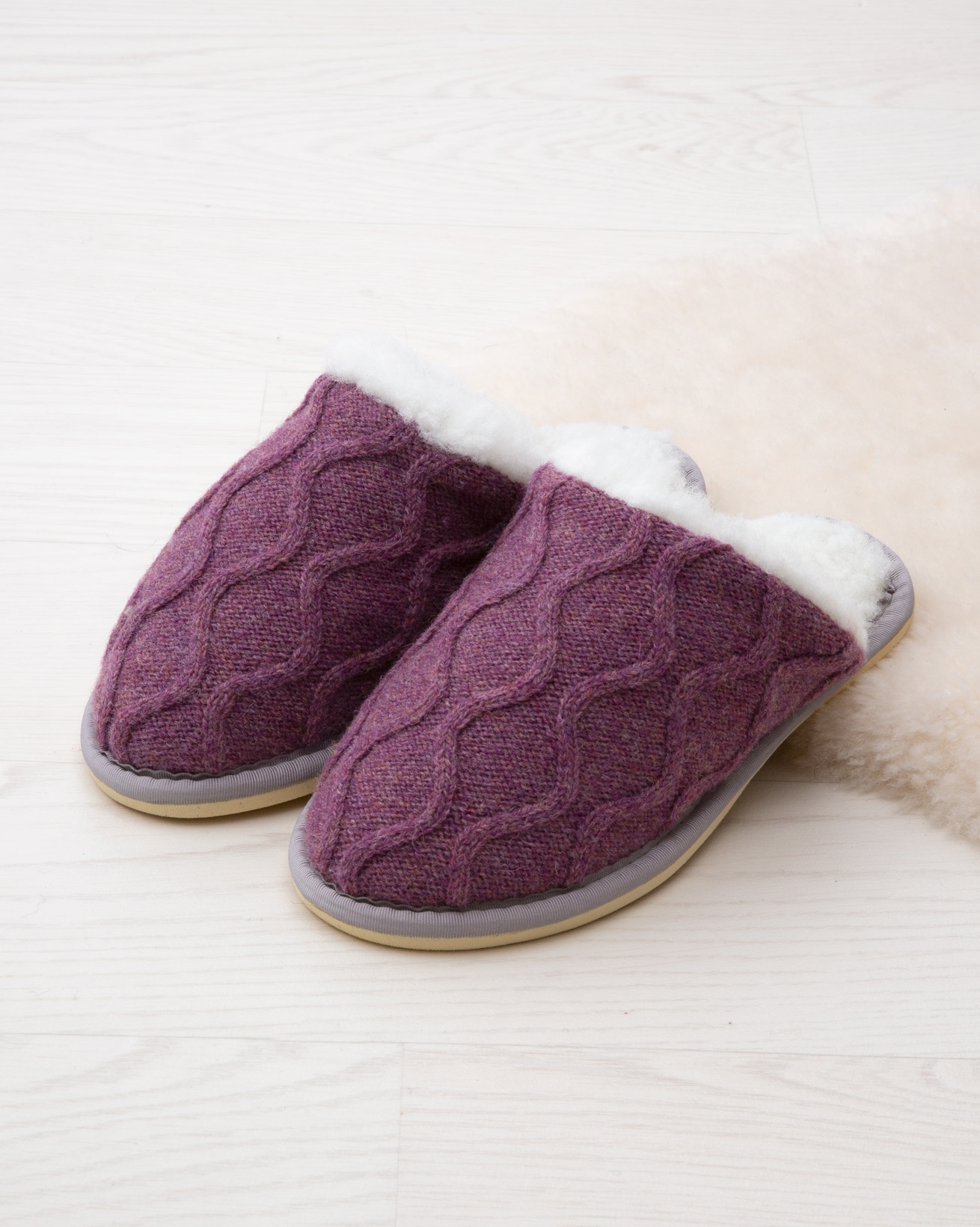 knitted mule slippers