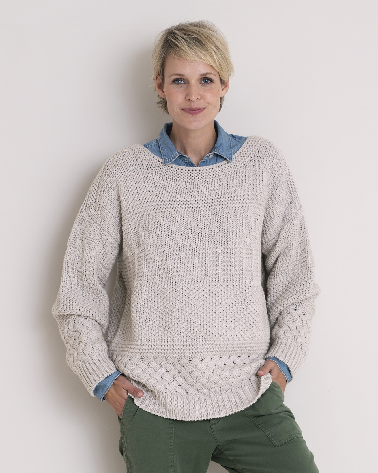 Patchwork Cable Jumper