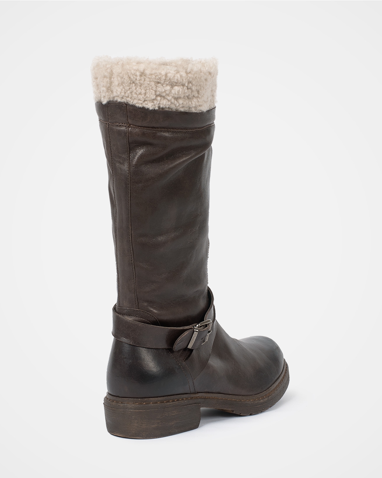 Sheepskin Trim Cuff Long Boots