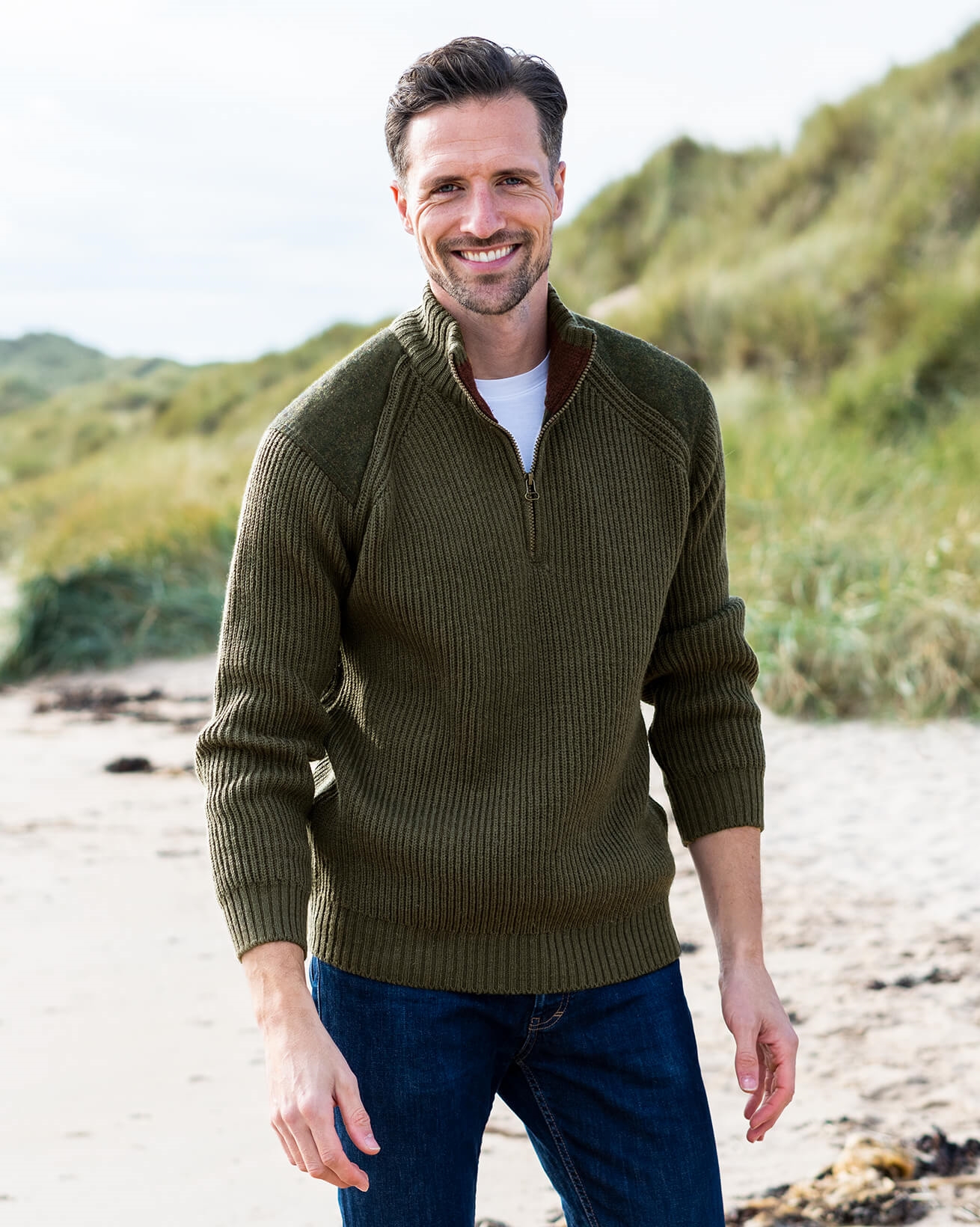Men's Ribbed Half Zip Sweater