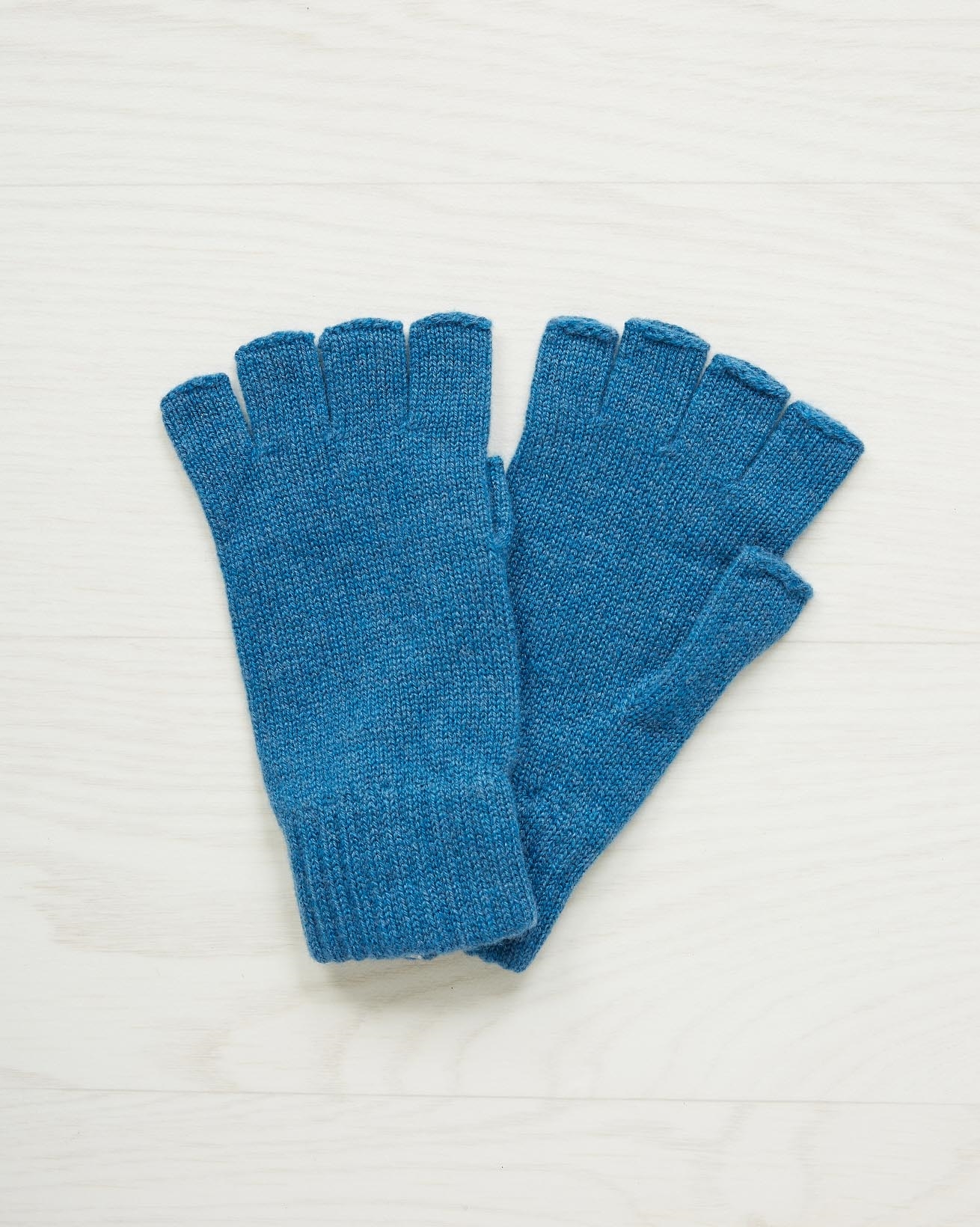 Cashmere Fingerless Gloves / One Size / Cobalt Blue