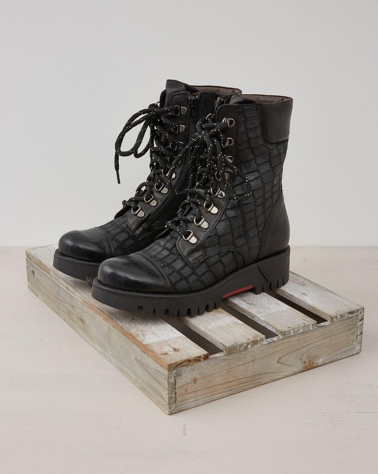 2444 - leather croc embossed lace up boot - black - size 37.jpg