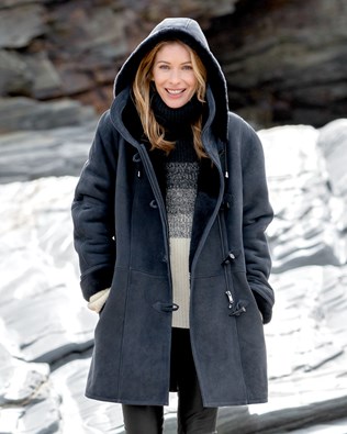 duffle coat with hood womens