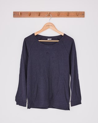 Linen Cotton Sweatshirt / Navy / 12