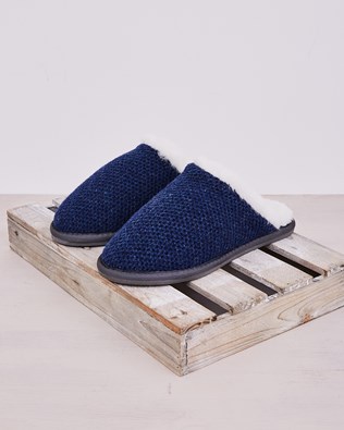 Mens Knitted Mule / Navy / 6