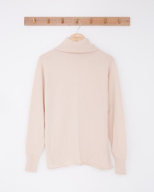 Geelong Slouch Roll Neck / Peony / M