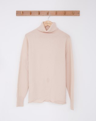 Geelong Slouch Roll Neck / Peony / S
