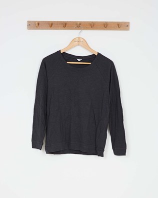 Linen Cotton Sweatshirt / Charcoal / 10