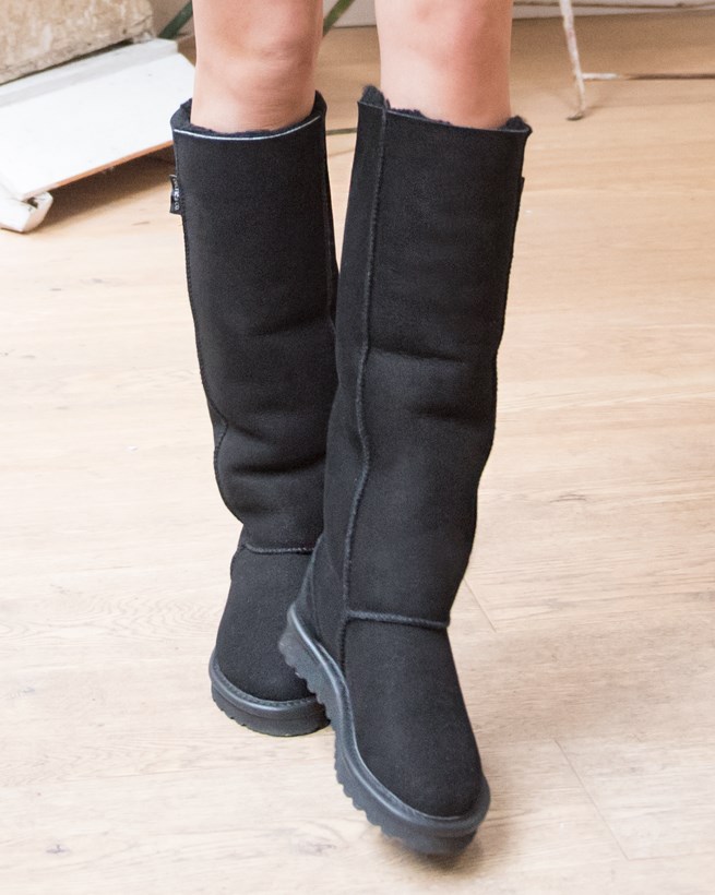 high knee boots suede